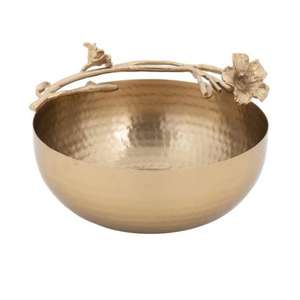 Bol de service en laiton de qualité supérieure pour les repas de luxe et les événements formels Design martelé tendance poli pour les occasions de fête - Product Image 5