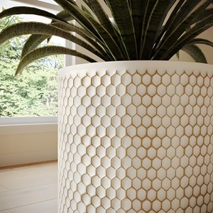 Venta caliente maceta de metal martillado blanco para la decoración del jardín del restaurante del hogar en el precio bajo de la India - Product Image 3