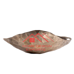 Bol de service décoratif en métal de table fini à bas taux meilleur vendeur conception de feuille de métal bol de fruits de décor à la maison moderne en or - Product Image 3