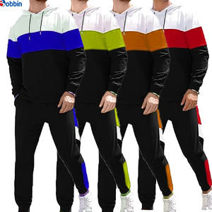 Ensemble de survêtement de qualité supérieure avec logo personnalisé, ensembles de baseball classiques pour hommes, sweats à capuche et pantalons de jogging, sweats à capuche patchwork, ensemble de sport - Product Image 5