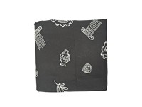 Tissu en rayonne noir brodé de qualité supérieure, respirant et léger, imprimé de motifs grecs blancs, idéal pour les vêtements de mariée pour filles