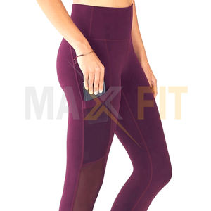 High Quality <b>Ladies</b> Sportswear Breathable Flannel Gym <b>Leggings</b> with Logo on Waist Active Women's Yoga Workout Pant - Product Image 2