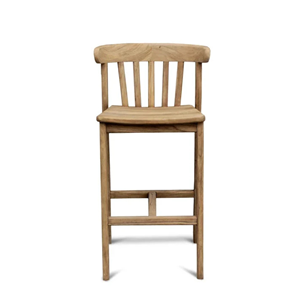 Solid <b>Wood</b> <b>Bar</b> Chair with Backrest Natural Finish for Kitchen Island Cafe <b>Bar</b> and Restaurant Furniture - Product Image 1