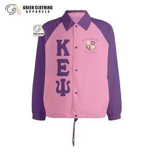 เสื้อโค้ชผู้ชายแบบกำหนดเอง รุ่น Kapa Epsilon Psi แจ็คเก็ตกันลมแบบเรียบ ไม่มีลาย  รับสกรีนโลโก้  ไซส์ใหญ่  เสื้อผ้าผู้ชาย โพลีเอสเตอร์ - Product Image 1