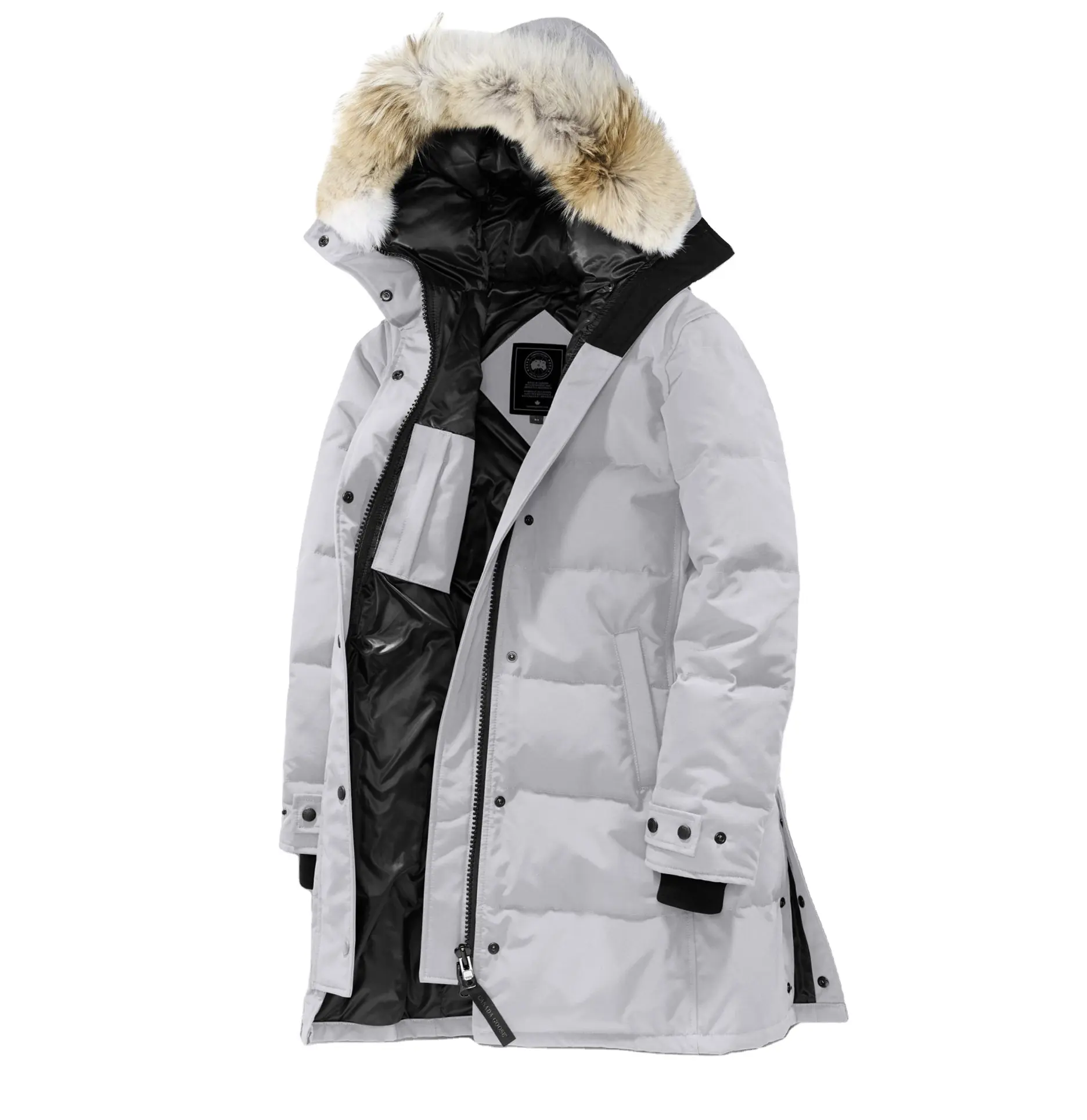 With 2 pocket / fur hooded Women Winter fall Street wear parka Jacket Latest Design Hot Sale Fashion Long Ladies Coats Parkas