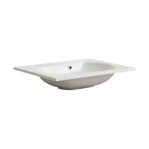 Lavabo de console en céramique de 60 cm sans trou pour robinet, design moderne, facile à nettoyer, lavabo à poser sur comptoir - Product Image 1