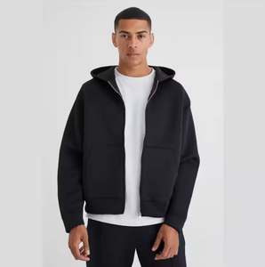 Sudadera con capucha de algodón con logotipo bordado personalizado, Sudadera con capucha con estampado de felpa y cremallera completa personalizada, ropa de calle, sudaderas con capucha con cremallera térmica para hombre - Product Image 6