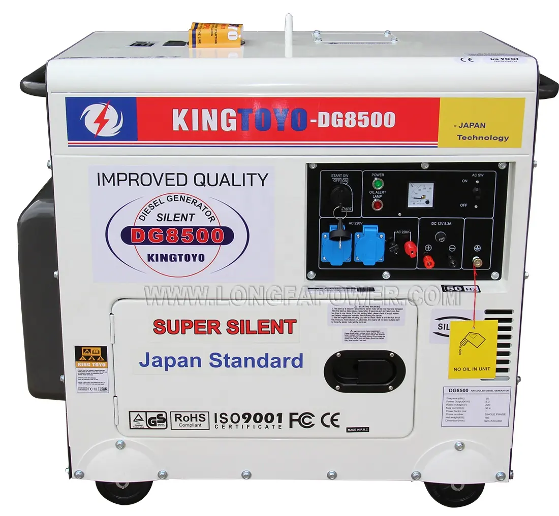 50Hz monofase AC 220V 8kVA 8kw generatori Diesel silenziosi insonorizzati gruppo elettrogeno generatore Diesel con Standard giapponese