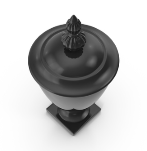 Urne en laiton finition mate/urne en laiton noir mat et mat/urne en laiton gravé floral urne en laiton peinte à la main urne noire mate polie - Product Image 3