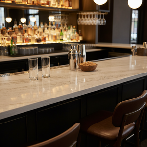 2025 sang trọng làm bằng tay calacatta vàng thiết kế slab chống xước thạch anh đá cẩm thạch Countertop cho nhà bếp bảng <span class=keywords><strong>Top</strong></span> & Bar - Product Image 2