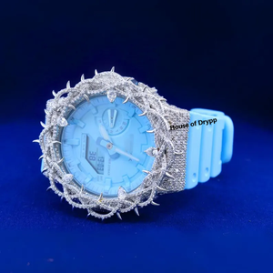 VVS Moissanite Diamond Studded Iced Out Hip Hop Luxury Silver Unisex Watch For Party Wear - Product Image 2