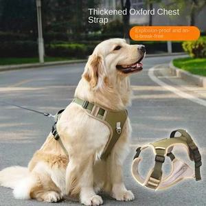 ชุดสายรัดสัตว์เลี้ยงไนลอนสีทึบพร้อมที่จับปรับได้สายรัดปล่อยสุนัขขนาดใหญ่เสื้อกั๊กสุนัขบริการอุปกรณ์ฝึกสุนัข - Product Image 2