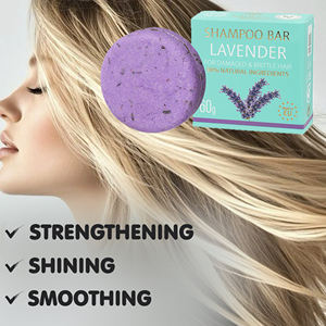 สบู่อาบน้ำวีแกนแข็งทำจากลาเวนเดอร์ออร์แกนิกทำมือสำหรับดูแลเส้นผมสินค้าตราเอกชนป้องกันรังแค - Product Image 4