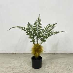 Décoration de jardin et de maison Fougère artificielle Bonsaï Plante en pot de soie en plastique - Product Image 4