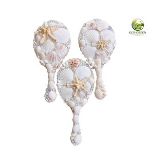Natural <b>Shell</b> Decorative <b>Mirror</b> Handmade Pearl Seashell Hand <b>Mirror</b> Luxury Coastal Decor Beach Style Gift Wholesale OEM - Product Image 2