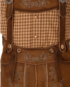 Haute qualité 100% véritable bavarois Oktoberfest Costume Shorts Lederhosen Dark Wash brodé Technics - Product Image 3