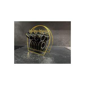 Organizador Colgante para Tazas y Platos Monodi, Color Dorado, Metálico, 12 Piezas, 30x30cm, Almacenamiento Elegante para Cocina, YOK Turquía - Product Image 1