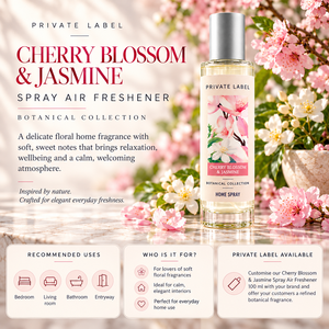 Diffuseur d'ambiance en spray à la fleur de cerisier et au jasmin, marque privée, 100 ml |   Parfum floral doux et délicat |   Fabricant OEM Espagne - Product Image 2