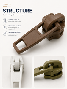 Vendita all'ingrosso # 3 Cursori per Cerniere in Nylon <span class=keywords><strong>con</strong></span> Blocco Automatico, Neri e Bianchi, per Tessili Domestici, Biancheria da Letto e Borse - Product Image 4