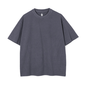 เสื้อโอเวอร์ไซส์ทรงหลวมไหล่ตก ผ้าฝ้าย 100% ย้อมสีพื้น ดีไซน์เรียบง่าย ผ้าเจอร์ซีย์เนื้อหนัก 240gsm+ - Product Image 4