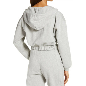 เสื้อมีฮู้ดผ้าฟลีซผ้าฝ้ายแขนยาวสำหรับผู้หญิงเสื้อมีซิปสั้น2026 - Product Image 2