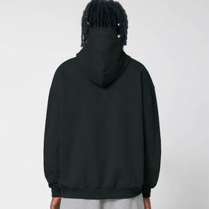 Noir Logo personnalisé à manches longues hommes de haute qualité 100% coton épais pull impression et broderie OEM personnalisé sweats à capuche hommes - Product Image 2