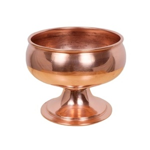 Elegante cuenco redondo de cobre pulido para comida, cuenco para servir fruta seca y comida de diseño Simple de calidad de lujo en la India - Product Image 1