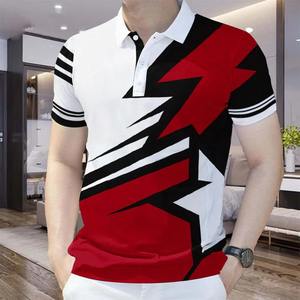 Camisa estampada de manga corta transpirable ligera con botones para hombre, informal, de verano - Product Image 1