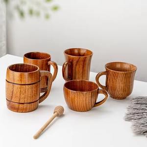 Nouveautés ensemble de tasses en bois d'acacia tasses à boire en bois avec logo personnalisé tasses à thé à boire les moins chères - Product Image 4