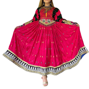 Vestido afgano tradicional bordado manga larga Ropa Étnica de alta calidad para mujer al por mayor - Product Image 6