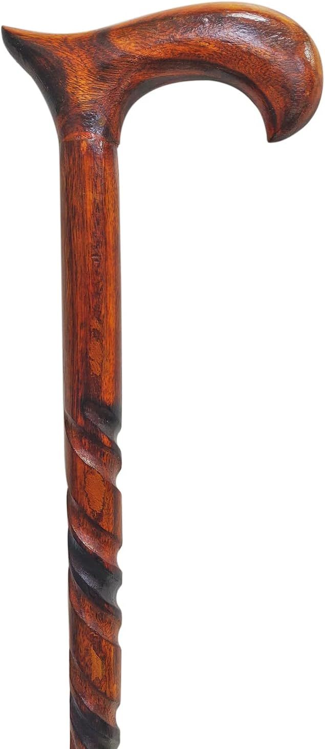 Canne De Marche En Bois Et Laiton - Poignée En Laiton Massif 11 Cm - Style Vintage - Fait Main En Inde