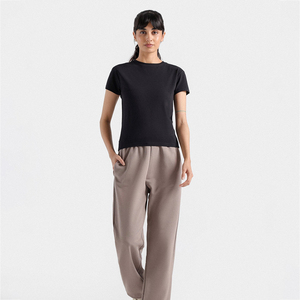 Pantalons de survêtement pour femmes de haute qualité, vente directe d'usine, taille mi-haute, jambes larges, décontractés, respirants, hiver, service OEM - Product Image 1