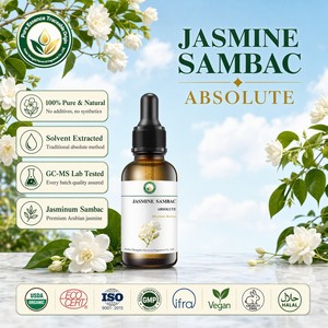Absoluto de Jazmín Sambac 100% Puro (Jasminum Sambac) Extraído con Solvente, Aroma Floral Dulce Fresco, Probado por GC-MS, Venta al Por Mayor - Product Image 1