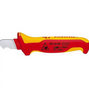 KNIPEX VDE-Certified Cable <b>Stripping</b> Knife 155mm 28mm Blade Multi-Component Handle - Product Image 2