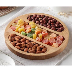 Plats décoratifs pour la maison plateau en bois poli Snack plateau de service écrou plat de service plateau de bonbons organisateur de cuisine en vente - Product Image 6