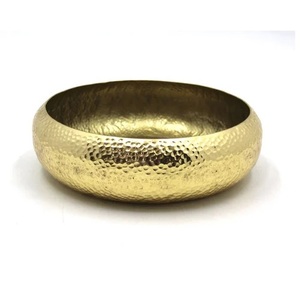 Bol de service en aluminium plaqué or pour la cuisine et la table Bol à fruits rond en métal de haute qualité pour la vente en gros - Product Image 5
