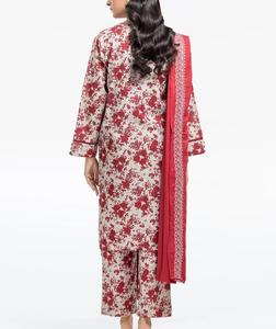 Allover Print Pattern Stylish Outclass Ethnic Pakistanais Clothing Embroidery Works Casual Summer Stitched Fancy Suit Set 3 Pieces - Product Image 3