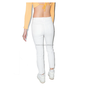 กางเกงยีนส์ทรงตรงคุณภาพสูงสำหรับผู้หญิง ระบายอากาศได้ดี สไตล์วินเทจ เอวกลาง ความยาวข้อเท้า ขายดีที่สุด - Product Image 3