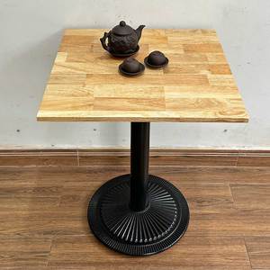 Durable Square Coffee Table with Wooden Top and Iron Legs Industrial Design Style <b>Powder</b>-Coated <b>Cast</b> Iron Base-CFD68167 - Product Image 5