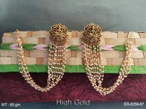 Exquisite Temple Jewellery <b>Earrings</b> Traditional Indian Gold Plated Ethnic <b>Earrings</b> <b>Handmade</b> for Weddings and Festivals - Product Image 5