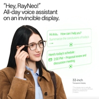 Lunettes intelligentes RayNeo iO AI originales avec écran transparent, traduction en direct, téléprompteur, assistant vocal et sans caméra