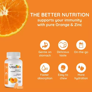 Comprimés d'orange à la vitamine C NECTOR FOODS fabriqués en Inde, compléments alimentaires antioxydants, stimulant de l'immunité et de la santé de la peau, 36g, exportations - Product Image 6