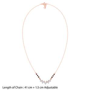 Superbe collier en or rose avec diamants Mangalsutra de qualité supérieure pour femmes, mariages et célébrations indiens traditionnels. - Product Image 6