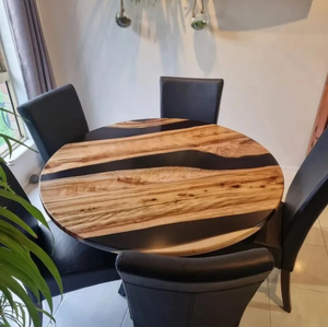Mesa de Comedor de Diseño Artístico de Resina Hecha a Mano Moderna y de Lujo, Mesa de Centro Impermeable para Sala de Estar para Celebración de Aniversario de Bodas - Product Image 2