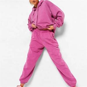 Conjunto de chándal con logotipo personalizado OEM, chándal de mujer con estampado de abullonado en 3D, conjunto de ropa deportiva de 2 piezas, conjunto de pantalones de chándal de algodón de gran tamaño y Sudadera con capucha - Product Image 1