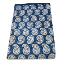 Tissu en coton peigné de créateur, tissé, imprimé Paisley Sanganeri fait main, bleu, pour confection de robes indiennes, chemises, rideaux et sacs