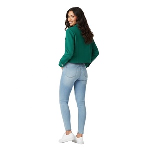 Chaqueta Corta de Mujer para Otoño 2026, Nueva Moda, Transpirable, con Botones y Costuras en Contraste de Color, Manga Larga - Product Image 2