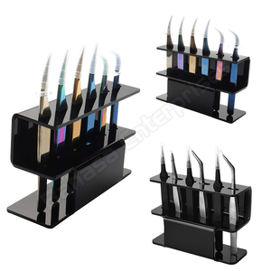 Support de rangement en acrylique noir pour pinces à extensions de cils, vente en gros, présentoir pour 8 pinces, accessoires et outils pour cils - Product Image 6