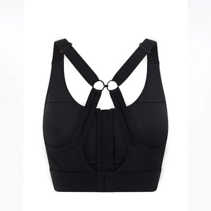 Sujetador deportivo de mujer de alta elasticidad personalizado de talla grande inalámbrico Yoga up Gym Top transpirable diseño push-up sin costuras con logotipo frontal - Product Image 2