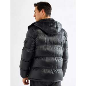 Chaqueta acolchada personalizada con logotipo personalizado unisex de manga larga de invierno personalizada con logotipo en relieve para hombre, chaqueta acolchada personalizada con cuello levantado - Product Image 6